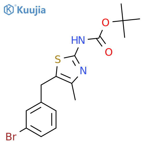 tert-butyl N-{5-(3-bromophenyl)methyl-4-methyl-1,3-thiazol-2-yl}carbamate structure