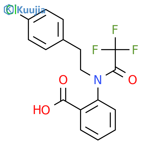 2-{N-2-(4-chlorophenyl)ethyl-2,2,2-trifluoroacetamido}benzoic acid structure