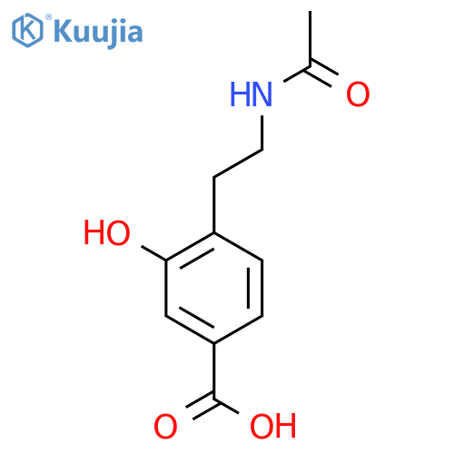 4-(2-Acetamidoethyl)-3-hydroxybenzoic acid structure