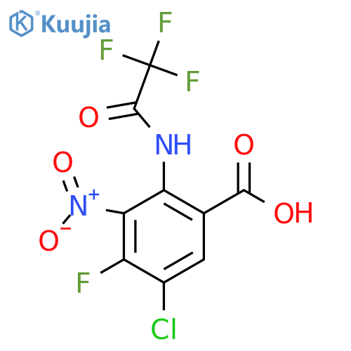 5-Chloro-4-fluoro-3-nitro-2-(2,2,2-trifluoroacetamido)benzoic acid structure