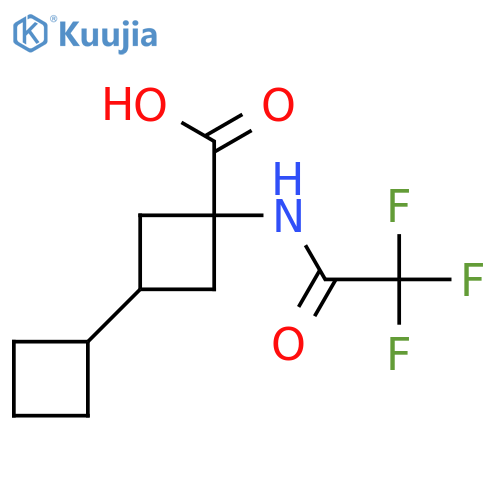 3-Cyclobutyl-1-(trifluoroacetamido)cyclobutane-1-carboxylic acid structure