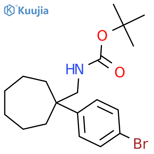 tert-butyl N-{1-(4-bromophenyl)cycloheptylmethyl}carbamate structure
