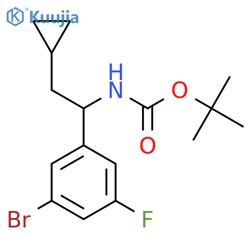 tert-butyl N-1-(3-bromo-5-fluorophenyl)-2-cyclopropylethylcarbamate structure