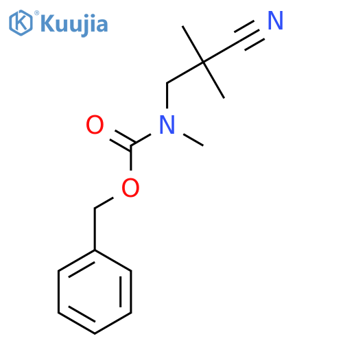 benzyl N-(2-cyano-2,2-dimethylethyl)-N-methylcarbamate structure