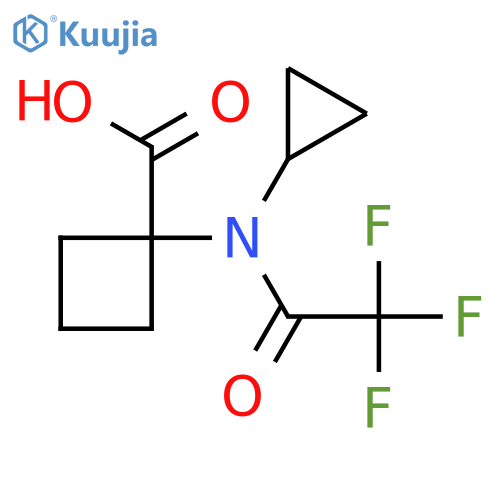 1-(N-cyclopropyl-2,2,2-trifluoroacetamido)cyclobutane-1-carboxylic acid structure