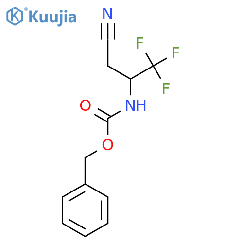 benzyl N-(3-cyano-1,1,1-trifluoropropan-2-yl)carbamate structure