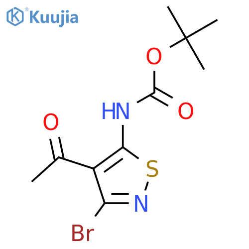 tert-butyl N-(4-acetyl-3-bromo-1,2-thiazol-5-yl)carbamate structure