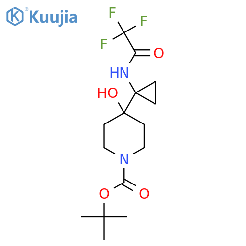 tert-butyl 4-hydroxy-4-1-(2,2,2-trifluoroacetamido)cyclopropylpiperidine-1-carboxylate structure