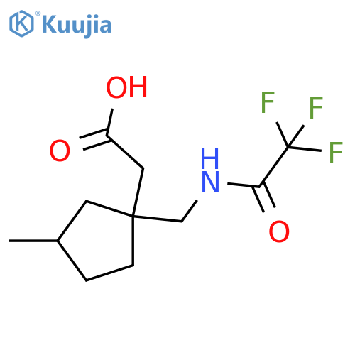 2-{3-methyl-1-(trifluoroacetamido)methylcyclopentyl}acetic acid structure
