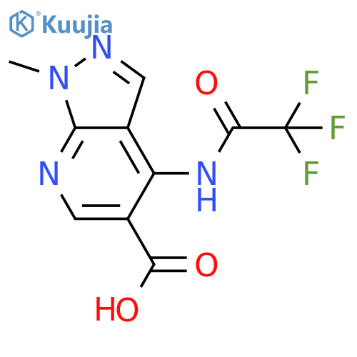 1-methyl-4-(2,2,2-trifluoroacetamido)-1H-pyrazolo[3,4-b]pyridine-5-carboxylic acid structure
