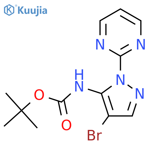 tert-butyl N-4-bromo-1-(pyrimidin-2-yl)-1H-pyrazol-5-ylcarbamate structure