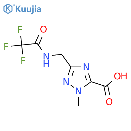 1-methyl-3-(2,2,2-trifluoroacetamido)methyl-1H-1,2,4-triazole-5-carboxylic acid structure