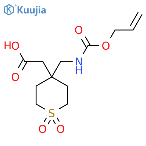 2-1,1-dioxo-4-({(prop-2-en-1-yloxy)carbonylamino}methyl)-1lambda6-thian-4-ylacetic acid structure