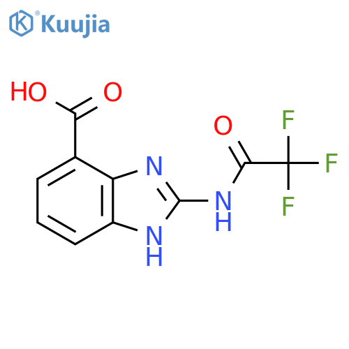 2-(2,2,2-trifluoroacetamido)-1H-1,3-benzodiazole-4-carboxylic acid structure