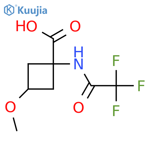 3-Methoxy-1-(trifluoroacetamido)cyclobutane-1-carboxylic acid structure
