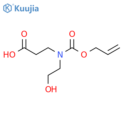 3-(2-hydroxyethyl)(prop-2-en-1-yloxy)carbonylaminopropanoic acid structure