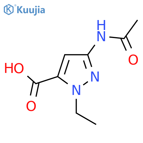 3-acetamido-1-ethyl-1H-pyrazole-5-carboxylic acid structure
