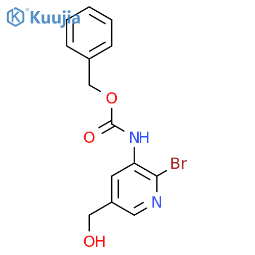 benzyl N-2-bromo-5-(hydroxymethyl)pyridin-3-ylcarbamate structure