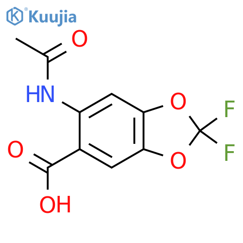 6-Acetamido-2,2-difluoro-1,3-dioxaindane-5-carboxylic acid structure