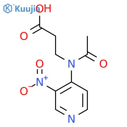 3-N-(3-nitropyridin-4-yl)acetamidopropanoic acid structure