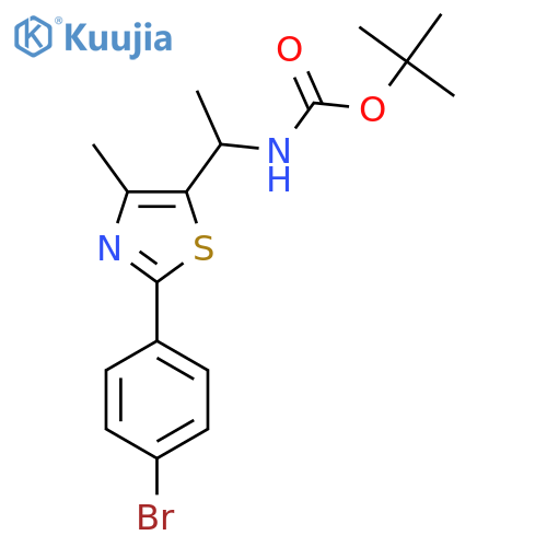 tert-butyl N-{1-2-(4-bromophenyl)-4-methyl-1,3-thiazol-5-ylethyl}carbamate structure