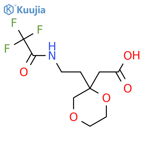 2-{2-[2-(2,2,2-Trifluoroacetamido)ethyl]-1,4-dioxan-2-yl}acetic acid structure