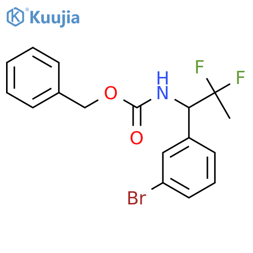 benzyl N-1-(3-bromophenyl)-2,2-difluoropropylcarbamate structure