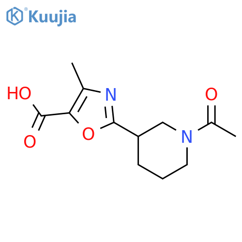 2-(1-acetylpiperidin-3-yl)-4-methyl-1,3-oxazole-5-carboxylic acid structure
