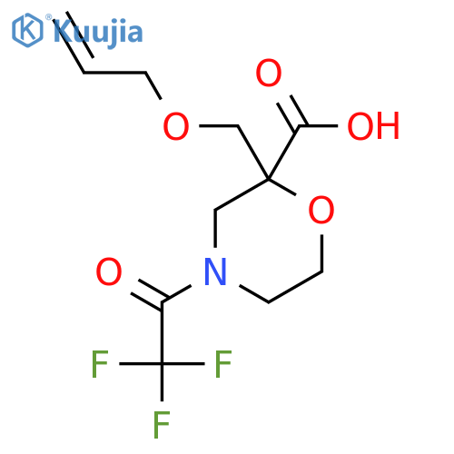 2-(prop-2-en-1-yloxy)methyl-4-(2,2,2-trifluoroacetyl)morpholine-2-carboxylic acid structure