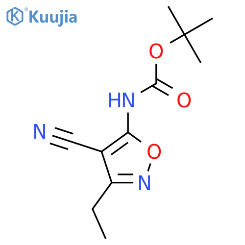tert-butyl N-(4-cyano-3-ethyl-1,2-oxazol-5-yl)carbamate structure