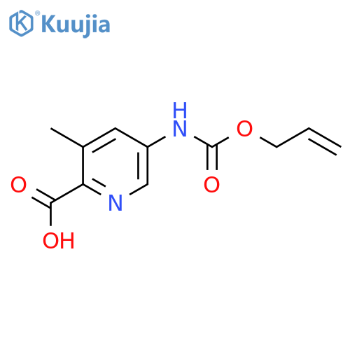3-methyl-5-{(prop-2-en-1-yloxy)carbonylamino}pyridine-2-carboxylic acid structure