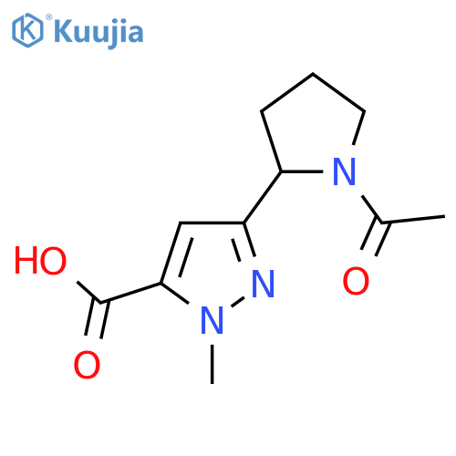 3-(1-acetylpyrrolidin-2-yl)-1-methyl-1H-pyrazole-5-carboxylic acid structure