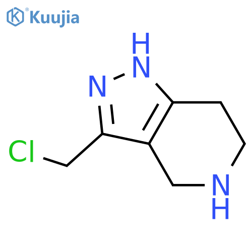3-(chloromethyl)-1H,4H,5H,6H,7H-pyrazolo4,3-cpyridine structure