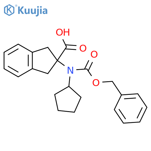 2-{(benzyloxy)carbonyl(cyclopentyl)amino}-2,3-dihydro-1H-indene-2-carboxylic acid structure