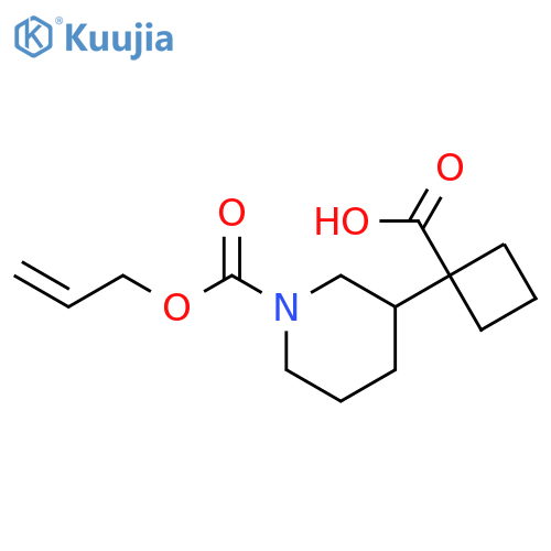 1-{1-(prop-2-en-1-yloxy)carbonylpiperidin-3-yl}cyclobutane-1-carboxylic acid structure