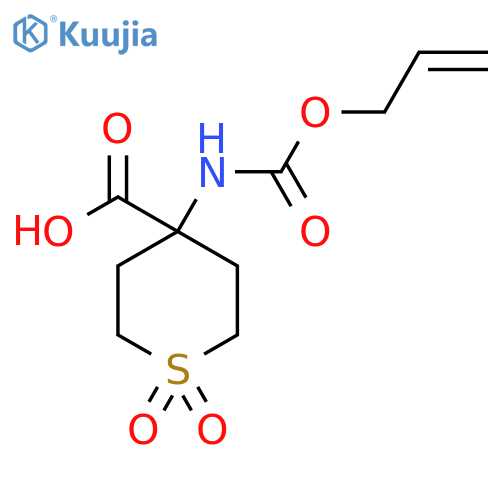 1,1-Dioxo-4-{[(prop-2-en-1-yloxy)carbonyl]amino}-1lambda6-thiane-4-carboxylic acid structure
