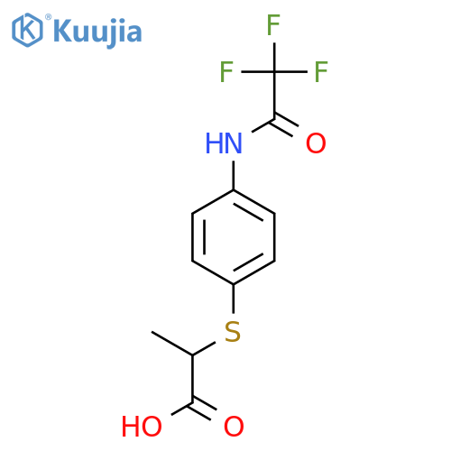 2-{4-(2,2,2-trifluoroacetamido)phenylsulfanyl}propanoic acid structure