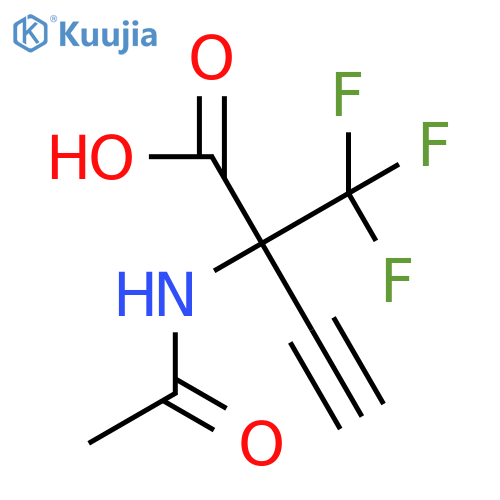 2-Acetamido-2-(trifluoromethyl)but-3-ynoic acid structure