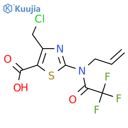 4-(chloromethyl)-2-2,2,2-trifluoro-N-(prop-2-en-1-yl)acetamido-1,3-thiazole-5-carboxylic acid structure
