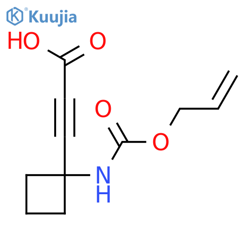 3-(1-{(prop-2-en-1-yloxy)carbonylamino}cyclobutyl)prop-2-ynoic acid structure
