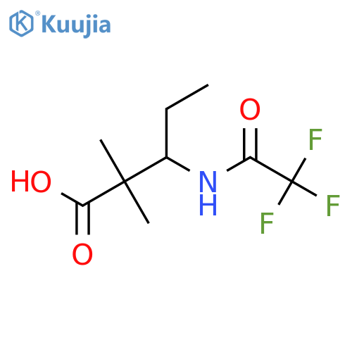 2,2-Dimethyl-3-(2,2,2-trifluoroacetamido)pentanoic acid structure