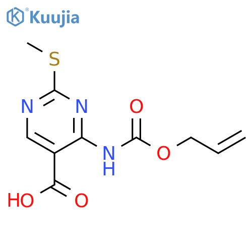 2-(methylsulfanyl)-4-{(prop-2-en-1-yloxy)carbonylamino}pyrimidine-5-carboxylic acid structure