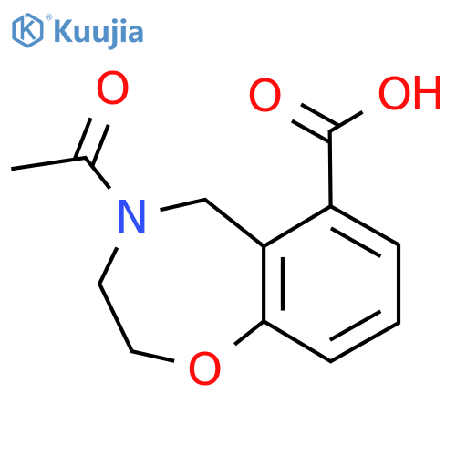 4-Acetyl-2,3,4,5-tetrahydro-1,4-benzoxazepine-6-carboxylic acid structure