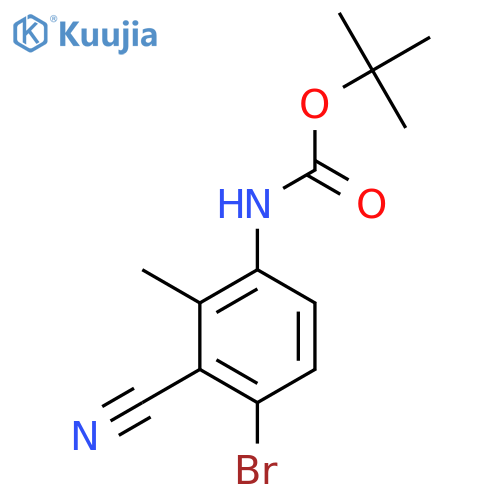 tert-butyl N-(4-bromo-3-cyano-2-methylphenyl)carbamate structure