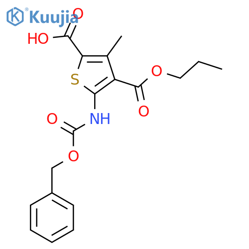 5-{(benzyloxy)carbonylamino}-3-methyl-4-(propoxycarbonyl)thiophene-2-carboxylic acid structure