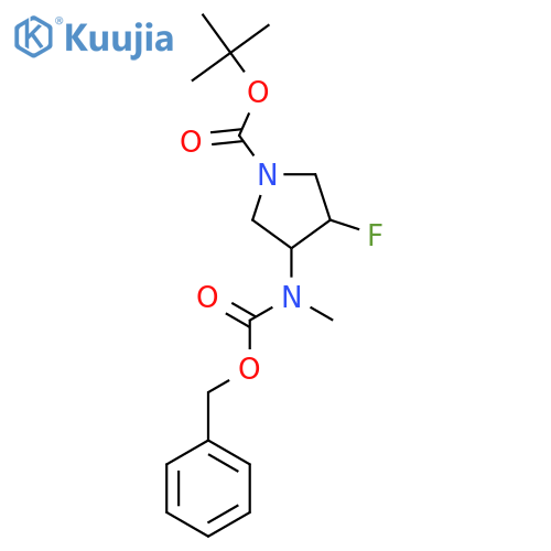 tert-butyl 3-{(benzyloxy)carbonyl(methyl)amino}-4-fluoropyrrolidine-1-carboxylate structure