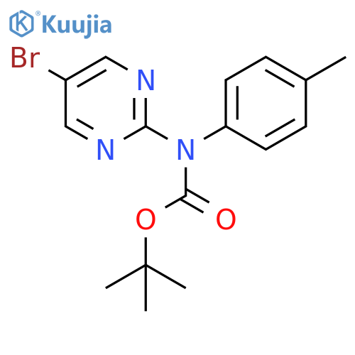 tert-butyl N-(5-bromopyrimidin-2-yl)-N-(4-methylphenyl)carbamate structure