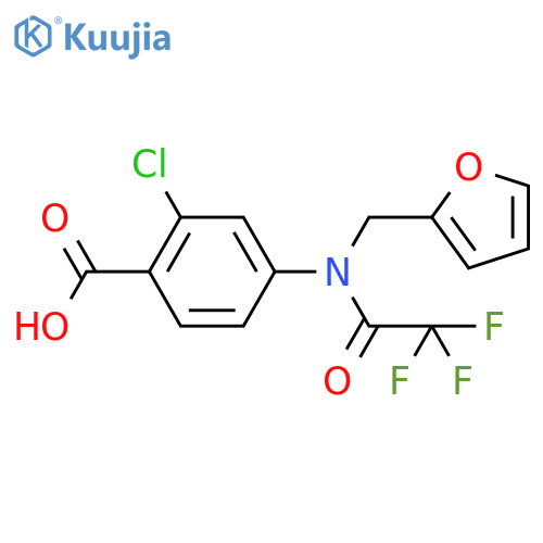 2-chloro-4-{2,2,2-trifluoro-N-(furan-2-yl)methylacetamido}benzoic acid structure