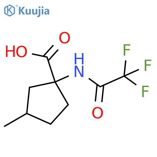 3-Methyl-1-(2,2,2-trifluoroacetamido)cyclopentane-1-carboxylic acid structure