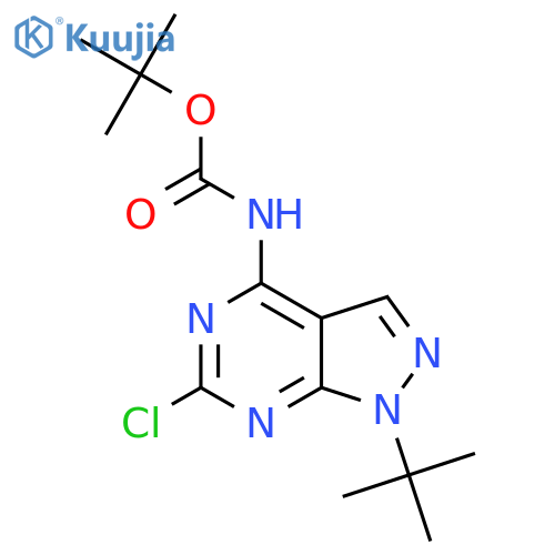 tert-butyl N-{1-tert-butyl-6-chloro-1H-pyrazolo3,4-dpyrimidin-4-yl}carbamate structure